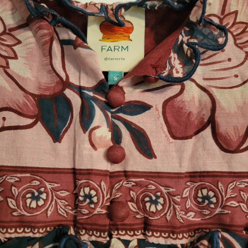 FARM RIO ainika charm long sleeve blouse in pink/rose - Picture 7 of 11